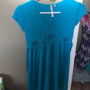 Beaded blue dress